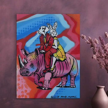 Colourful Rhino (Original Painting)