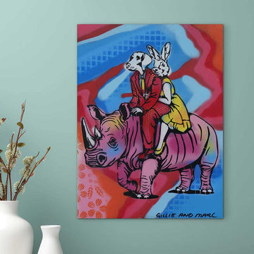 Colourful Rhino (Original Painting)