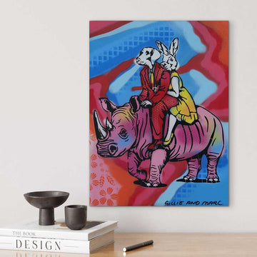Colourful Rhino (Original Painting)