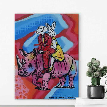 Colourful Rhino (Original Painting)