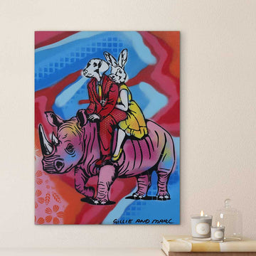 Colourful Rhino (Original Painting)