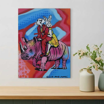 Colourful Rhino (Original Painting)