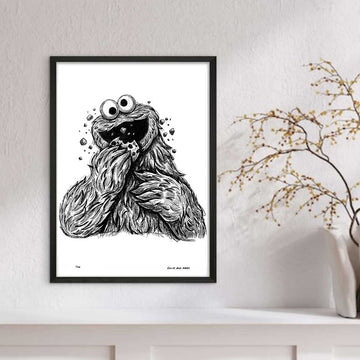 Cookie Monster Is Hungry (Giclee Canvas Print)