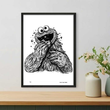Cookie Monster Is Hungry (Giclee Canvas Print)