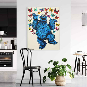 Cookie Monster Was in His Happy Place (Original Painting)