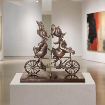 Daisy and Donald Go Around the World with Love (Bronze Sculpture, Miniature Collection)