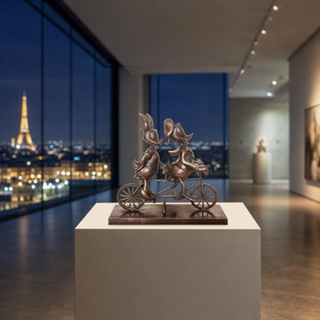 Daisy and Donald Go Around the World with Love (Bronze Sculpture, Miniature Collection)