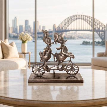 Daisy and Donald Go Around the World with Love (Bronze Sculpture, Miniature Collection)