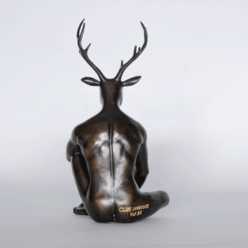 Deerman grew a pear (Bronze Sculpture, Miniature)