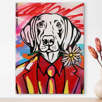 Dogman Loves Flowers (Original Painting)