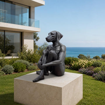 Dogman Was Content (Bronze Sculpture, Mid-Size)