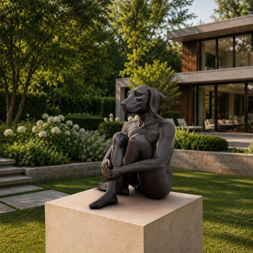 Dogman Was Content (Bronze Sculpture, Mid-Size)