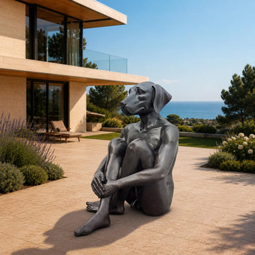 Dogman Was Content (Bronze Sculpture, Mid-Size)