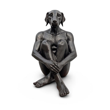 Dogman Was Content (Bronze Sculpture, Mid-Size)