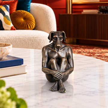 Dogman has Wild Ideas (Bronze Sculpture, Miniature)