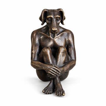 Dogman has Wild Ideas (Bronze Sculpture, Miniature)