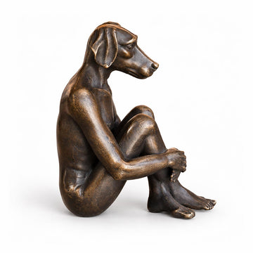 Dogman has Wild Ideas (Bronze Sculpture, Miniature)