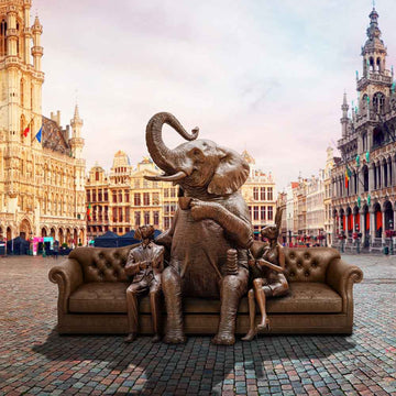 Elephant and Friends Party Couch (Bronze Sculpture)
