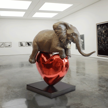 Elephant with a big heart (Bronze Sculpture)