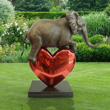 Elephant with a big heart (Bronze Sculpture)