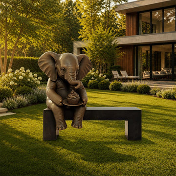 Elephant Saved You a Seat, Saying Something Sweet for You (Bronze Sculpture)