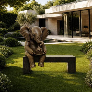 Elephant Saved You a Seat, Saying Something Sweet for You (Bronze Sculpture)