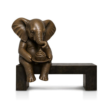 Elephant Saved You a Seat, Saying Something Sweet for You (Bronze Sculpture)