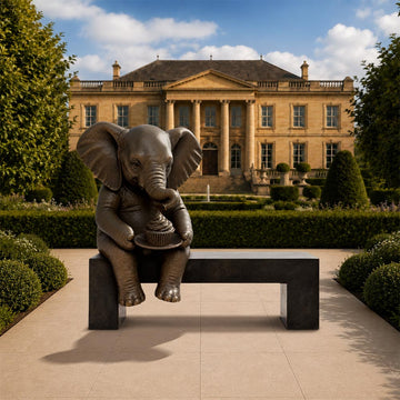Elephant Saved You a Seat, Saying Something Sweet for You (Bronze Sculpture)