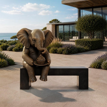Elephant Saved You a Seat, Saying Something Sweet for You (Bronze Sculpture)