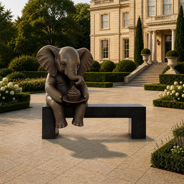 Elephant Saved You a Seat, Saying Something Sweet for You (Bronze Sculpture)