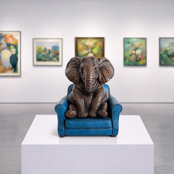 Elephant Was Welcomed Home (Bronze Sculpture, Small)