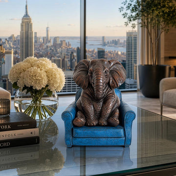 Elephant Was Welcomed Home (Bronze Sculpture, Small)