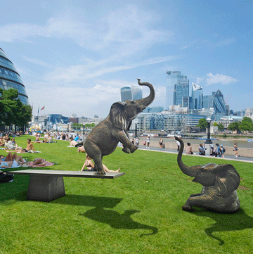 Elephants Can Swim (Bronze Sculpture)