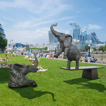 Elephants Can Swim (Bronze Sculpture)