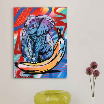 Elephants Never Forget Bananas (Original Painting)