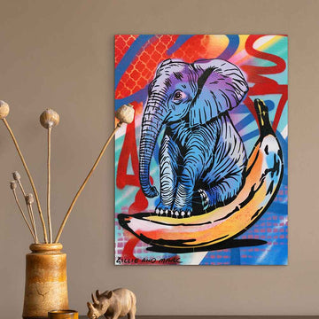 Elephants Never Forget Bananas (Original Painting)
