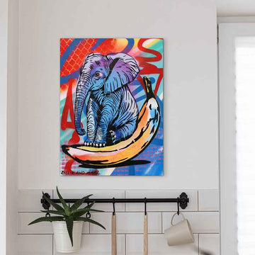 Elephants Never Forget Bananas (Original Painting)