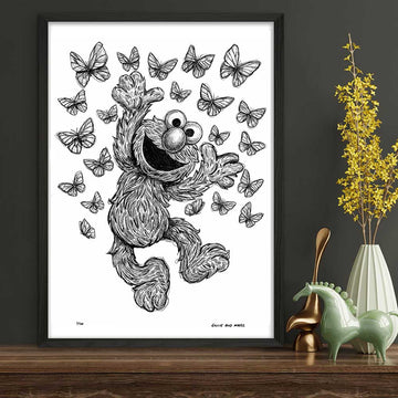 Elmo Jumps for Joy (Giclee Canvas Print)