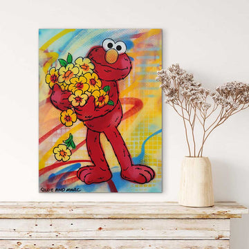 Elmo Loves Flowers (Original Painting)