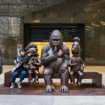 Ernie and Bert Love Gorilla (Bronze Sculpture)