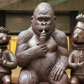 Ernie and Bert Love Gorilla (Bronze Sculpture)