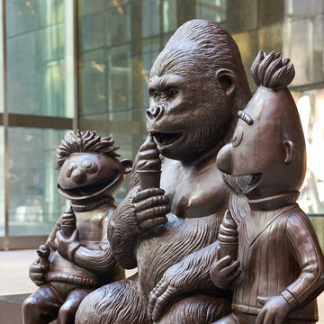 Ernie and Bert Love Gorilla (Bronze Sculpture)