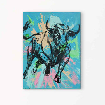 Exploding Bull (Original Painting)