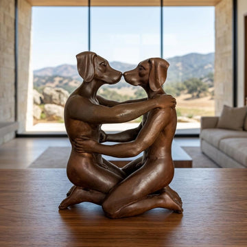 He Was in Love with his Better Self Every Day (Bronze Sculpture, Miniature Collection)