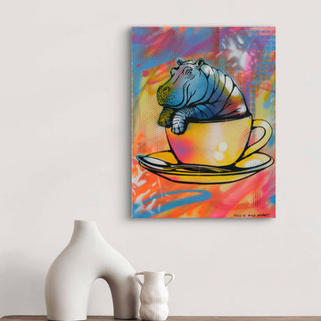 Hippo in a Cup (Original Painting)