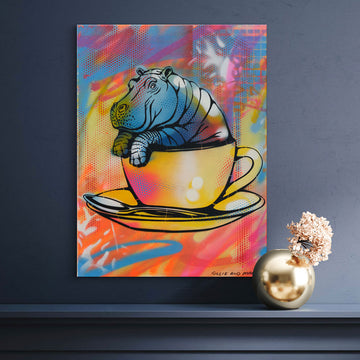 Hippo in a Cup (Original Painting)