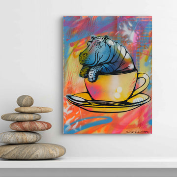 Hippo in a Cup (Original Painting)