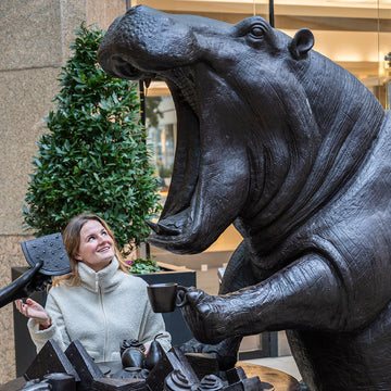 The Hippo Was Hungry to Try New Things with Rabbitwoman (Bronze Sculpture)