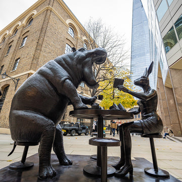 The Hippo Was Hungry to Try New Things with Rabbitwoman (Bronze Sculpture)