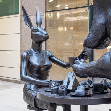 The Hippo Was Hungry to Try New Things with Rabbitwoman (Bronze Sculpture)